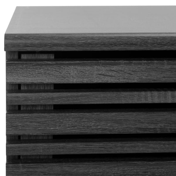 Safavieh Esma 2 Shelf Media Stand Distressed Black Honeycomb/ Pb / Mdf/ Rubber Wood MED9601E