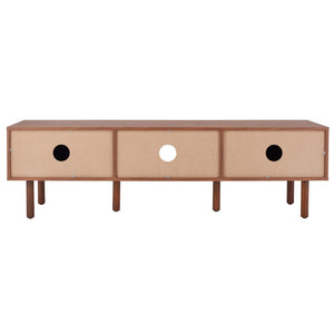 Safavieh Silvanna 2 Door Media Stand Walnut / Natural Rattan  MED9604A