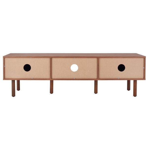 Safavieh Silvanna 2 Door Media Stand Walnut / Natural Rattan  MED9604A