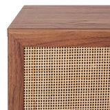 Safavieh Silvanna 2 Door Media Stand Walnut / Natural Rattan  MED9604A