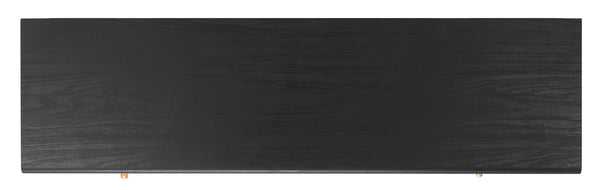 Safavieh Beatrix 2 Drawer 1 Shelf Media Stand in Black, Oak, Gold MED9607A