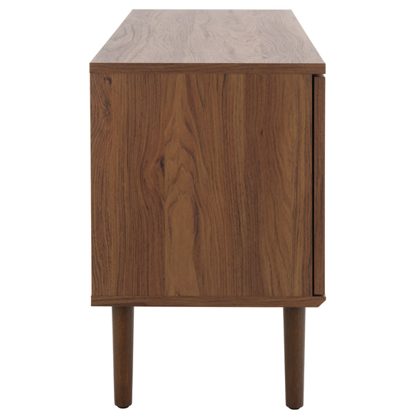 Safavieh Claude 1 Door 2 Shelf Media Stand Walnut Pb And Mdf, Rattan, Rubber Wood MED9609A