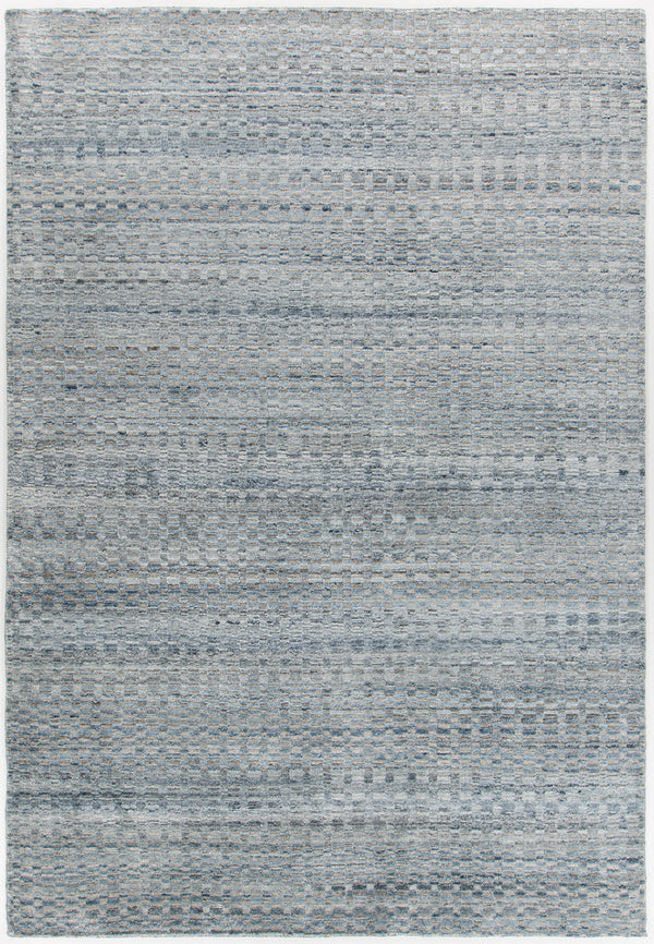 Chandra Rugs Melina 70% Viscose + 30% Wool Hand-Woven Contemporary Rug Blue/Silver 9' x 13'