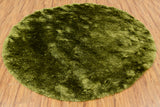 Chandra Rugs Mercury 100% Polyester Hand-Woven Contemporary Rug Green 7'9 Round