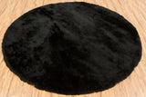 Chandra Rugs Mercury 100% Polyester Hand-Woven Contemporary Rug Black 7'9 Round