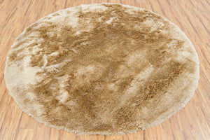 Chandra Rugs Mercury 100% Polyester Hand-Woven Contemporary Rug Beige 7'9 Round