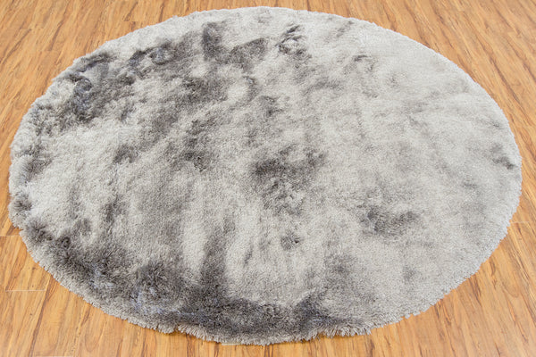 Chandra Rugs Mercury 100% Polyester Hand-Woven Contemporary Rug Grey 7'9 Round