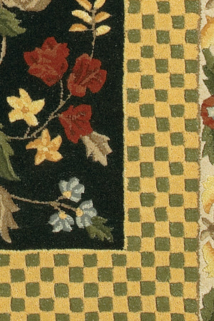 Chandra Rugs Metro 100% Wool Hand-Tufted Contemporary Rug Black/Gold/Green/Brown 7'9 Round