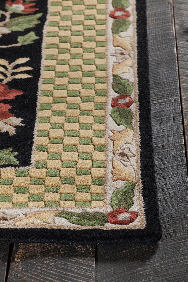 Chandra Rugs Metro 100% Wool Hand-Tufted Contemporary Rug Black/Gold/Green/Brown 7'9 x 10'6