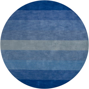 Chandra Rugs Metro 100% Wool Hand-Tufted Contemporary Rug Blue 7'9 Round
