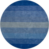 Chandra Rugs Metro 100% Wool Hand-Tufted Contemporary Rug Blue 7'9 Round
