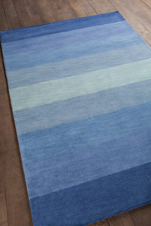 Chandra Rugs Metro 100% Wool Hand-Tufted Contemporary Rug Blue 7'9 Round