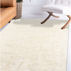 AMER Rugs Metro MET-12 Shag Solid Transitional Area Rug Cream 7'6" x 9'6"