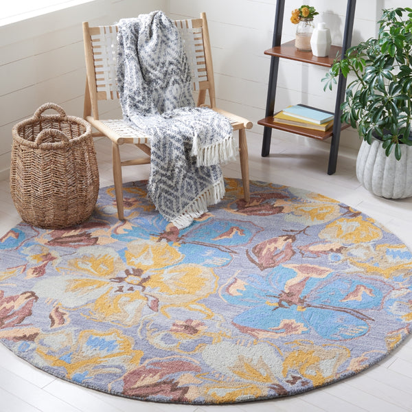 Safavieh Metro 250 Hand Tufted Pile Content: 100% Wool Rug Grey / Yellow Pile Content: 100% Wool MET250F-6R