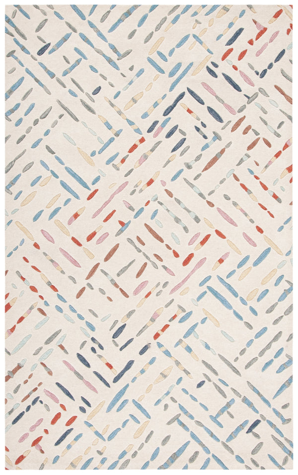 Safavieh Metro 252 Hand Tufted Pile Content: 100% Wool Rug Ivory / Blue Pile Content: 100% Wool MET252A-5