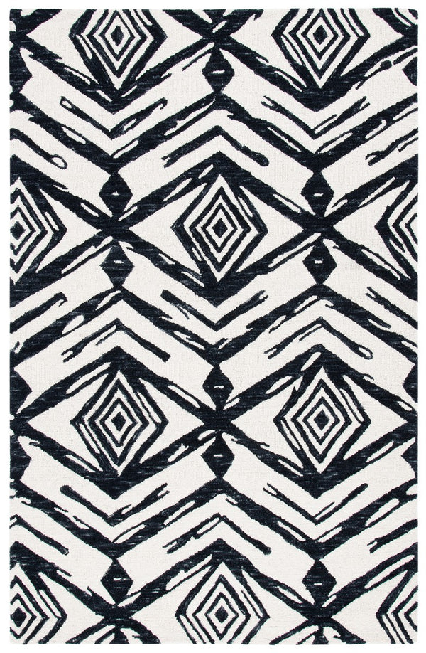 Safavieh Metro 402 Handtufted 100% Wool Rug Black / Ivory MET402Z-3