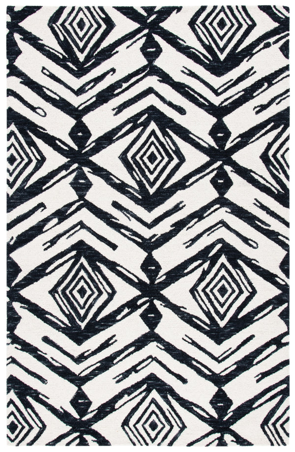 Safavieh Metro 402 Handtufted 100% Wool Rug Black / Ivory MET402Z-5