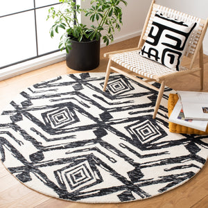 Safavieh Metro 402 Handtufted 100% Wool Rug Black / Ivory MET402Z-6R