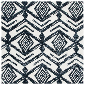 Safavieh Metro 402 Handtufted 100% Wool Rug Black / Ivory MET402Z-6SQ
