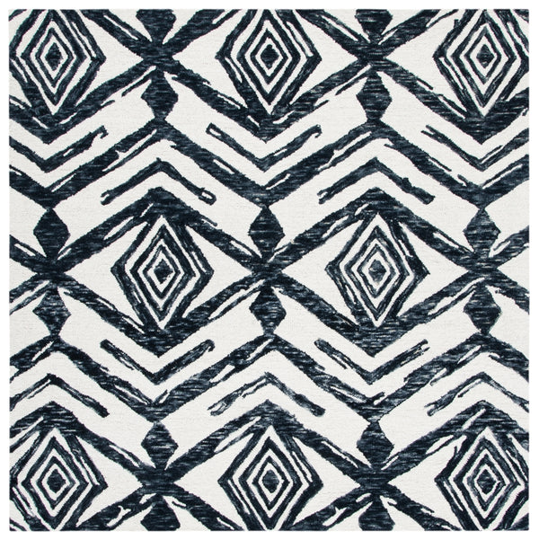 Safavieh Metro 402 Handtufted 100% Wool Rug Black / Ivory MET402Z-6SQ