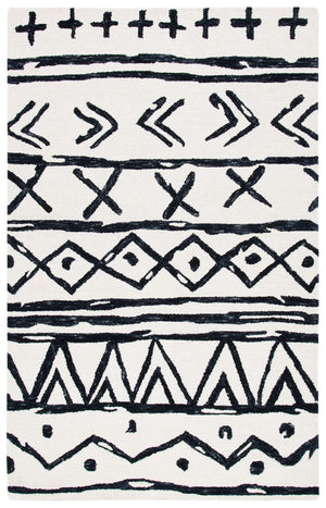 Safavieh Metro 402 Handtufted 100% Wool Rug Black / Ivory MET403Z-3