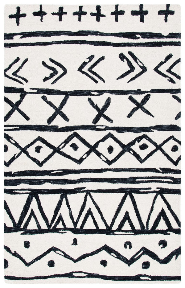Safavieh Metro 402 Handtufted 100% Wool Rug Black / Ivory MET403Z-3
