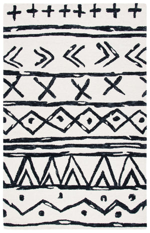 Safavieh Metro 402 Handtufted 100% Wool Rug Black / Ivory MET403Z-5