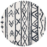 Safavieh Metro 402 Handtufted 100% Wool Rug Black / Ivory MET403Z-6R