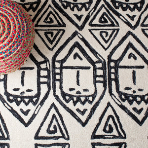 Safavieh Metro 404 Handtufted 100% Wool Rug Black / Ivory MET404Z-3