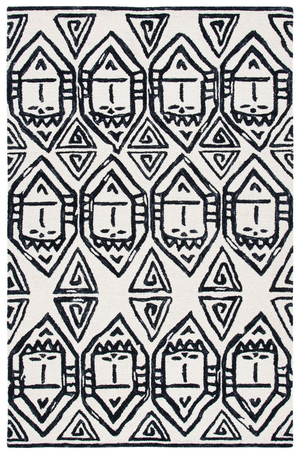 Safavieh Metro 404 Handtufted 100% Wool Rug Black / Ivory MET404Z-3
