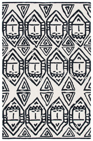 Safavieh Metro 404 Handtufted 100% Wool Rug Black / Ivory MET404Z-5