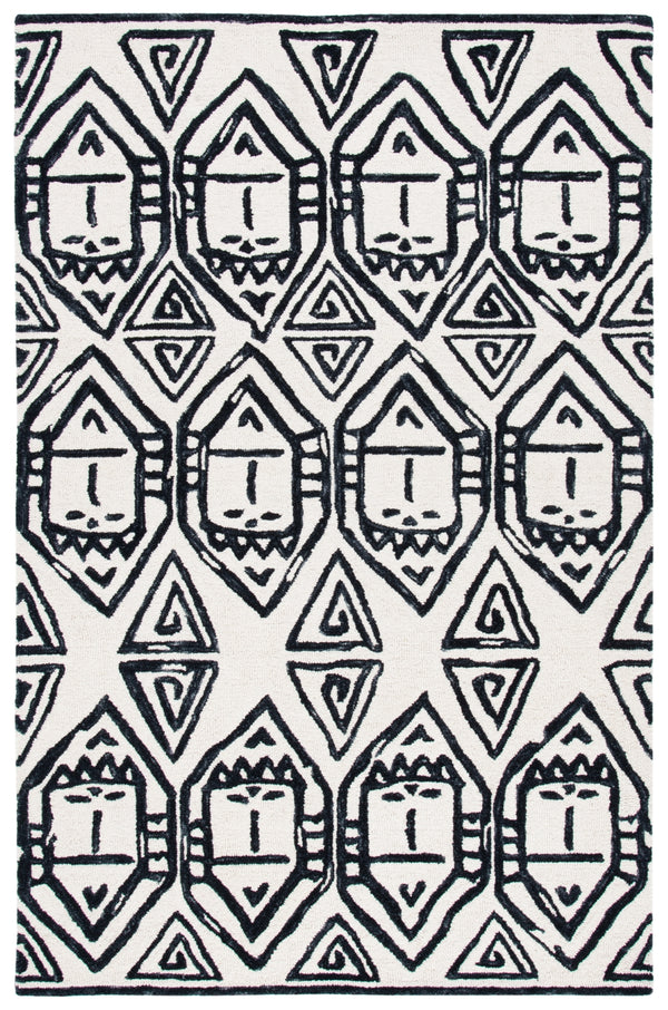Safavieh Metro 404 Handtufted 100% Wool Rug Black / Ivory MET404Z-5