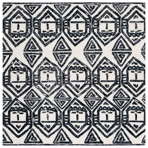 Safavieh Metro 404 Handtufted 100% Wool Rug Black / Ivory MET404Z-6SQ