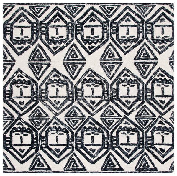 Safavieh Metro 404 Handtufted 100% Wool Rug Black / Ivory MET404Z-6SQ