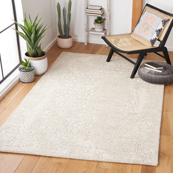 Safavieh Metro 905 Hand Tufted 100% Wool Pile Rug Natural / Ivory 100% Wool Pile MET905A-5