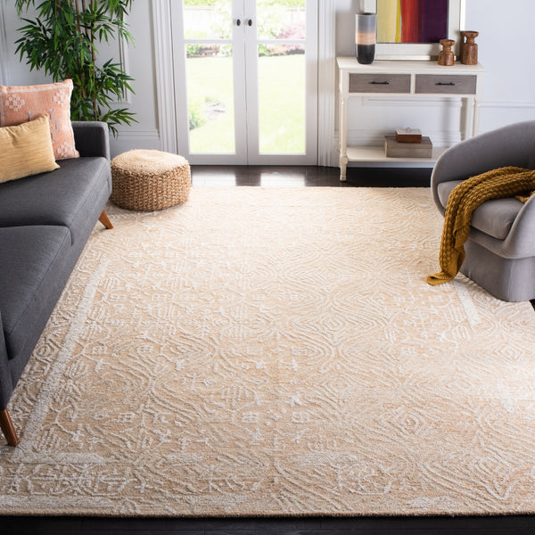 Safavieh Metro 905 Hand Tufted 100% Wool Pile Rug Gold / Ivory 100% Wool Pile MET905D-8