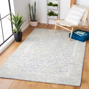 Safavieh Metro 905 Hand Tufted 100% Wool Pile Rug Blue / Ivory 100% Wool Pile MET905M-5