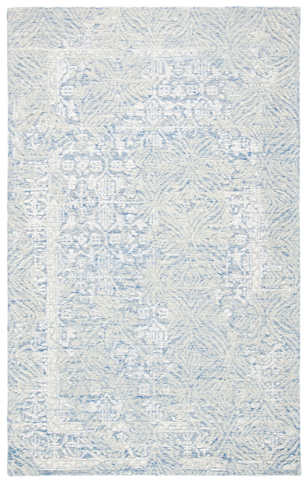 Safavieh Metro 905 Hand Tufted 100% Wool Pile Rug Blue / Ivory 100% Wool Pile MET905M-5