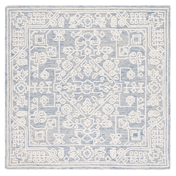 Safavieh Metro 907 Hand Tufted 100% Wool Pile Rug Blue / Ivory 100% Wool Pile MET907M-6SQ