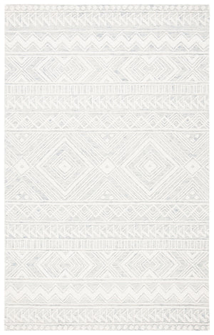 Safavieh Metro 908 Hand Tufted 100% Wool Pile Rug Light Grey / Ivory 100% Wool Pile MET908F-5