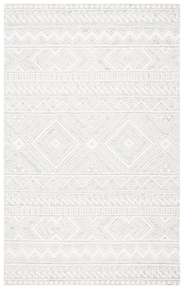 Safavieh Metro 908 Hand Tufted 100% Wool Pile Rug Light Grey / Ivory 100% Wool Pile MET908F-5