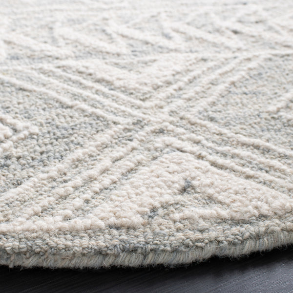 Safavieh Metro 908 Hand Tufted 100% Wool Pile Rug Light Grey / Ivory 100% Wool Pile MET908F-6R
