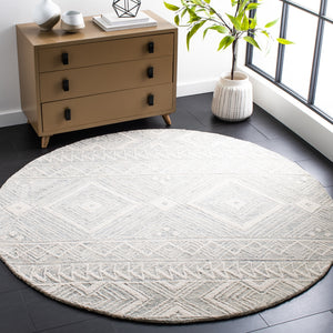 Safavieh Metro 908 Hand Tufted 100% Wool Pile Rug Light Grey / Ivory 100% Wool Pile MET908F-6R