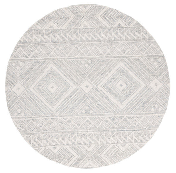 Safavieh Metro 908 Hand Tufted 100% Wool Pile Rug Light Grey / Ivory 100% Wool Pile MET908F-6R