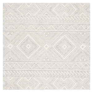 Safavieh Metro 908 Hand Tufted 100% Wool Pile Rug Light Grey / Ivory 100% Wool Pile MET908F-6SQ
