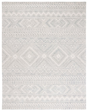 Safavieh Metro 908 Hand Tufted 100% Wool Pile Rug Light Grey / Ivory 100% Wool Pile MET908F-8