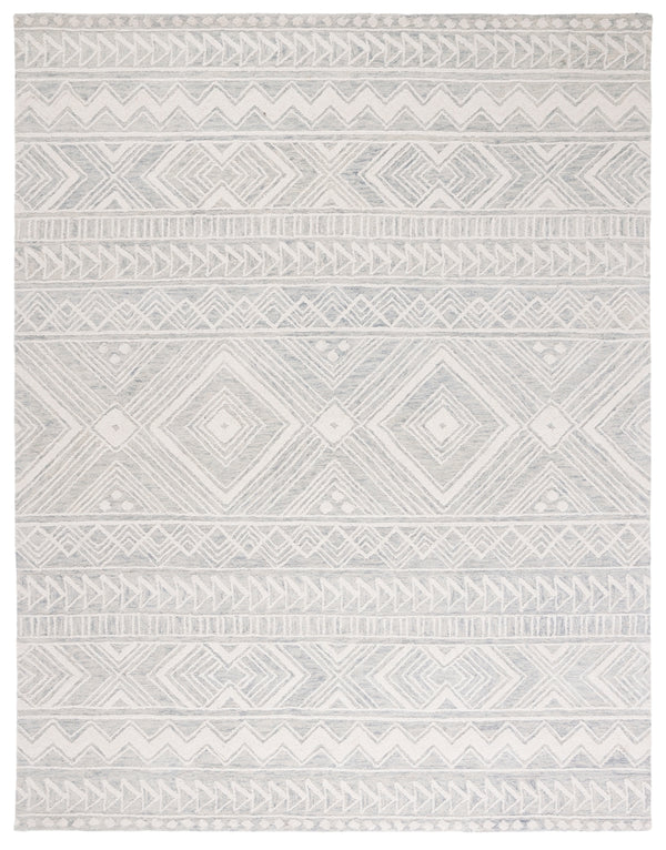 Safavieh Metro 908 Hand Tufted 100% Wool Pile Rug Light Grey / Ivory 100% Wool Pile MET908F-8