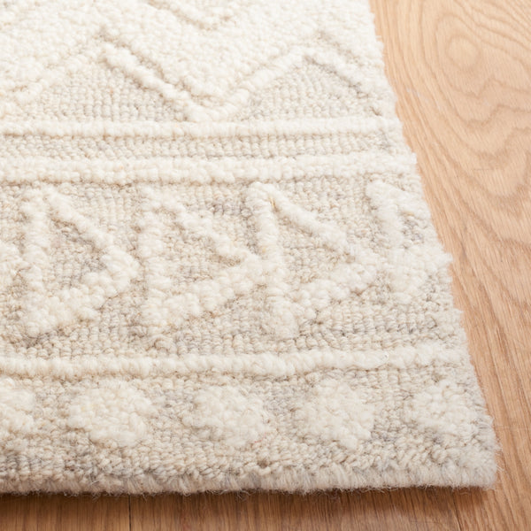 Safavieh Metro 908 Hand Tufted 100% Wool Pile Rug Grey / Ivory 100% Wool Pile MET908G-5