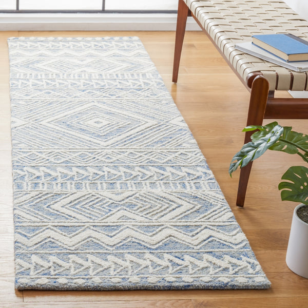 Safavieh Metro 908 Hand Tufted 100% Wool Pile Rug Blue / Ivory 100% Wool Pile MET908M-28