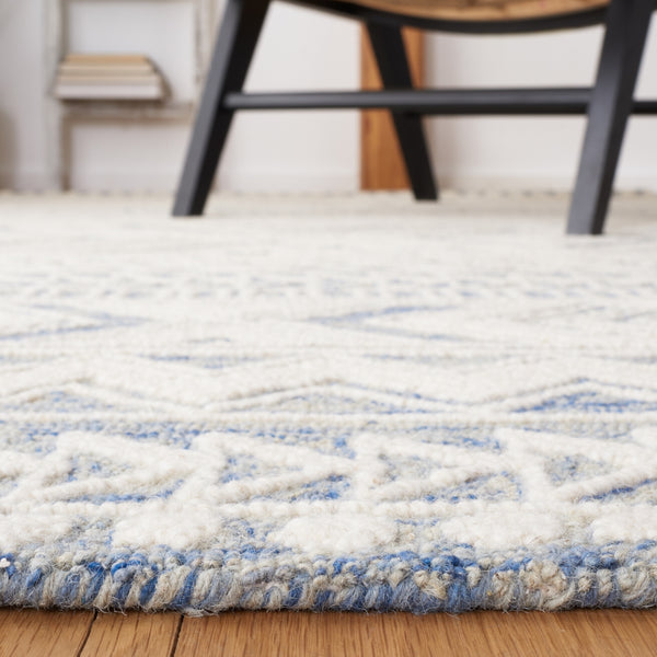 Safavieh Metro 908 Hand Tufted 100% Wool Pile Rug Blue / Ivory 100% Wool Pile MET908M-5